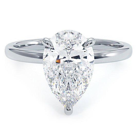 2 Carat Pear Shape Petite Wire Basket Solitaire