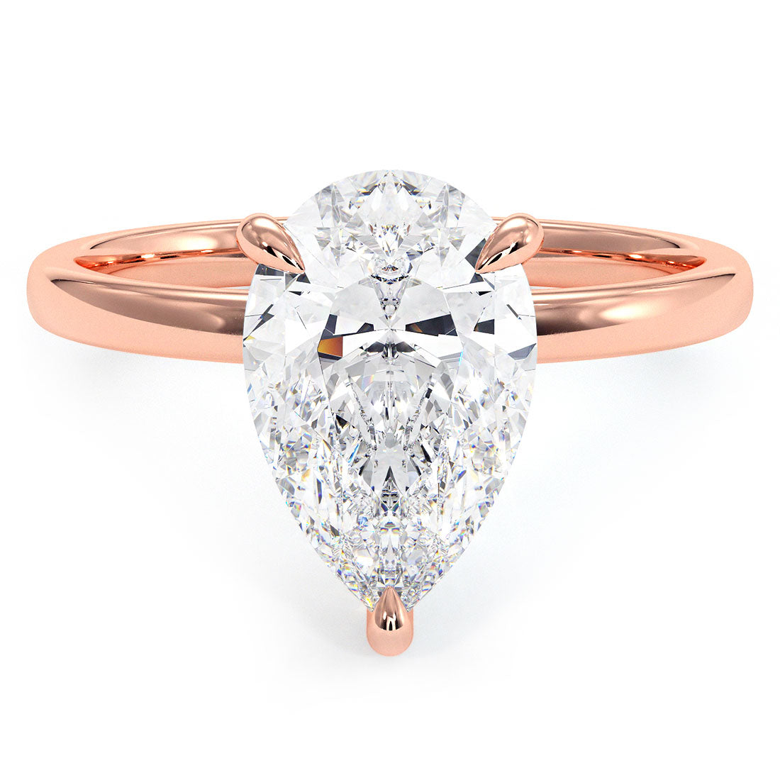 2 Carat Pear Shape Petite Wire Basket Solitaire