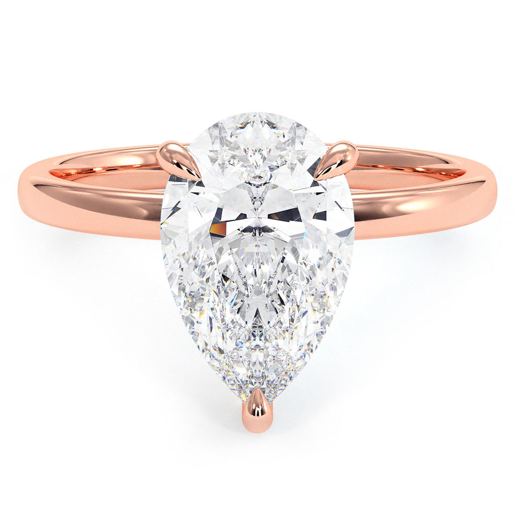 2 Carat Pear Shape Petite Wire Basket Solitaire