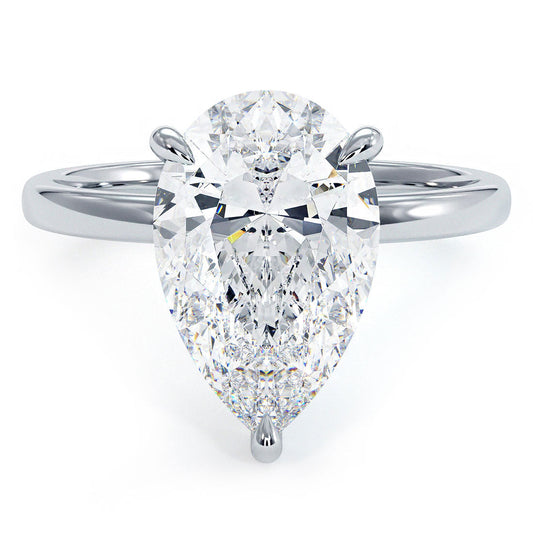 3 Carat Pear Shape Petite Wire Basket Solitaire