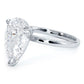 2.71ct GIA Certified Pear Shape Petite Wire Basket Solitaire Lab Grown Diamond Engagement Ring set in Platinum