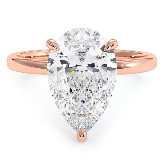 3 Carat Pear Shape Petite Wire Basket Solitaire