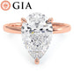 2.71ct GIA Certified Pear Shape Petite Wire Basket Solitaire Lab Grown Diamond Engagement Ring set in 14k Rose Gold