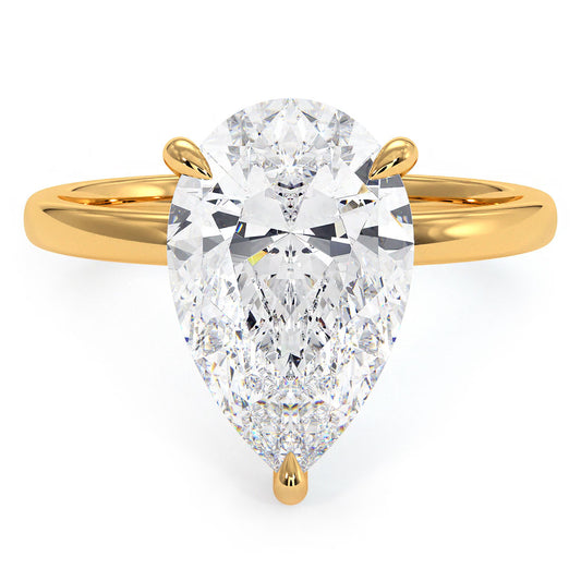 3 Carat Pear Shape Petite Wire Basket Solitaire