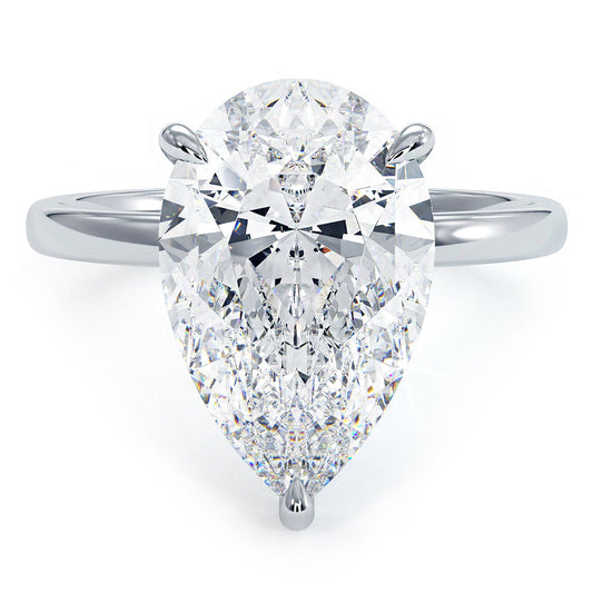 4 Carat Pear Shape Petite Wire Basket Solitaire