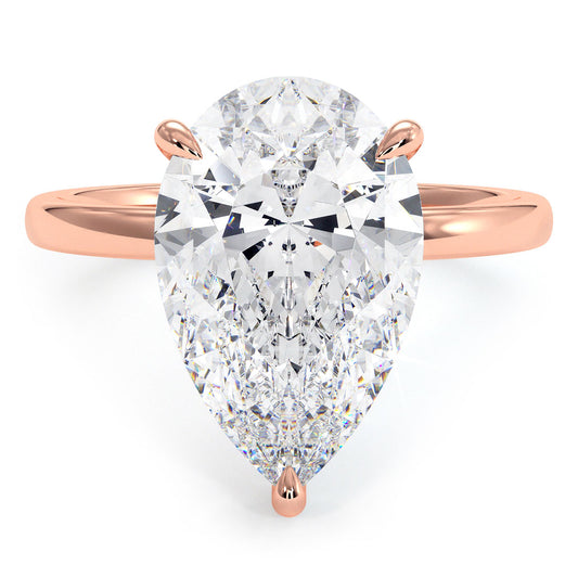 4 Carat Pear Shape Petite Wire Basket Solitaire