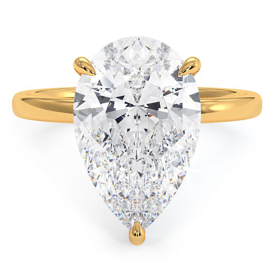 4 Carat Pear Shape Petite Wire Basket Solitaire