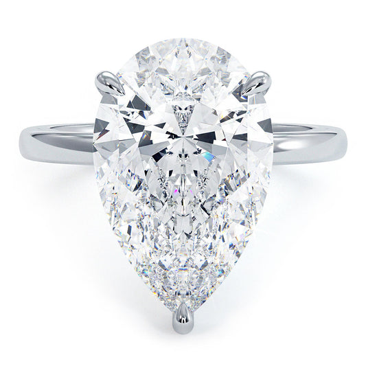 5 Carat Pear Shape Petite Wire Basket Solitaire