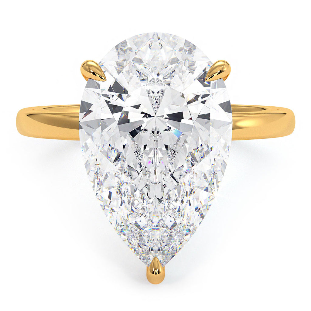 5 Carat Pear Shape Petite Wire Basket Solitaire