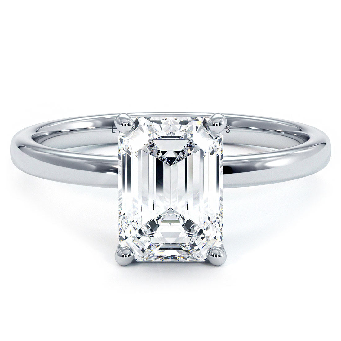 1.5 Carat Emerald Cut Petite Wire Basket Solitaire