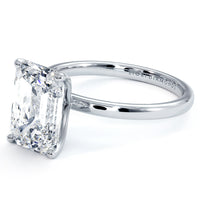 3.05ctw GIA Certified Emerald Cut Petite Wire Basket Solitaire Lab Grown Diamond Engagement Ring set in Platinum