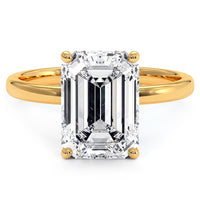 3 Carat Emerald Cut Petite Wire Basket Solitaire