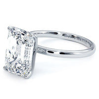 4 Carat Emerald Cut Petite Wire Basket Solitaire