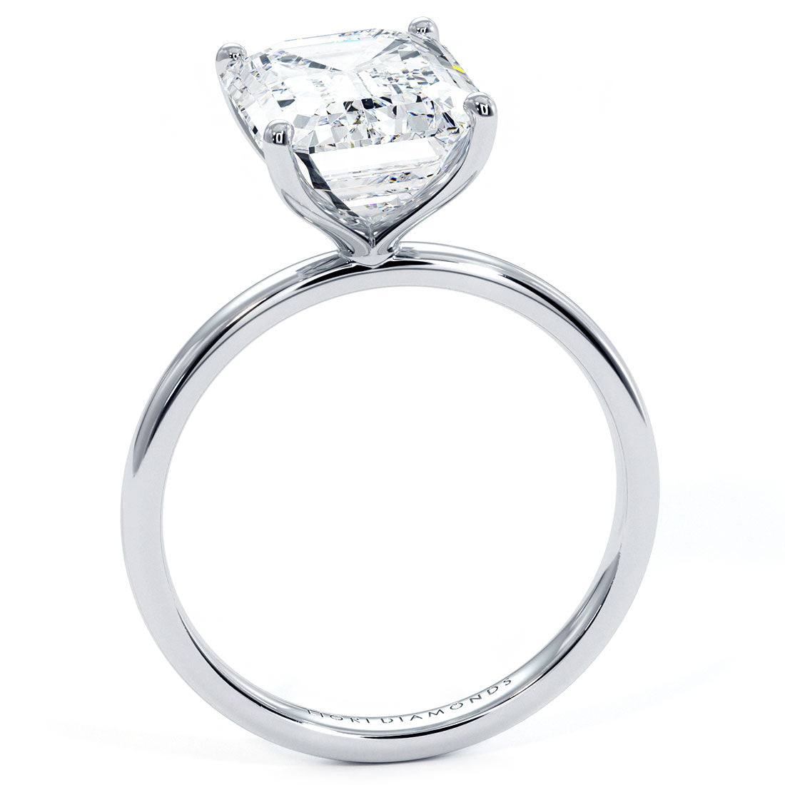 4 Carat Emerald Cut Petite Wire Basket Solitaire