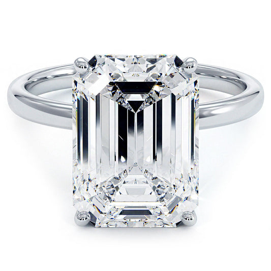 5 Carat Emerald Cut Petite Wire Basket Solitaire