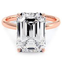 5 Carat Emerald Cut Petite Wire Basket Solitaire