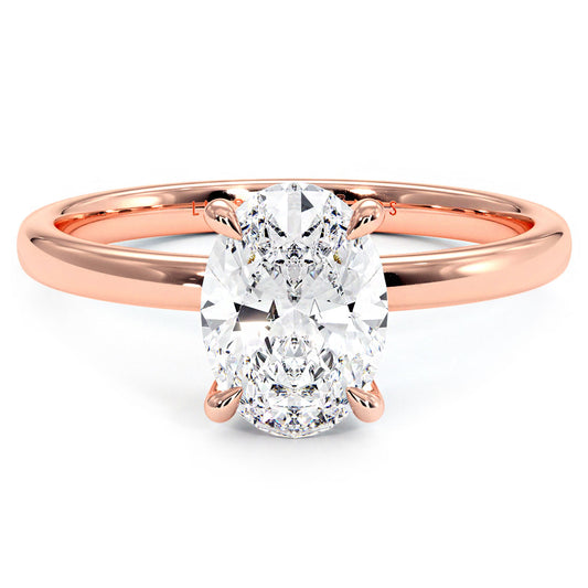 1.5 Carat Oval Cut Petite Wire Solitaire