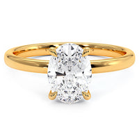 1.5 Carat Oval Cut Petite Wire Solitaire