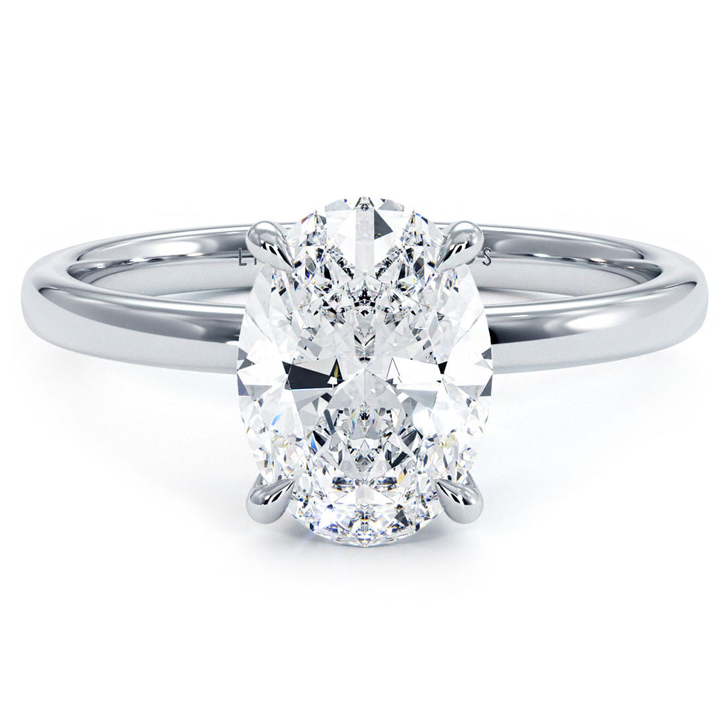 3.00-3.99 Carat Oval Lab Grown Diamond Solitaire Engagement Ring – Happy  Jewelers