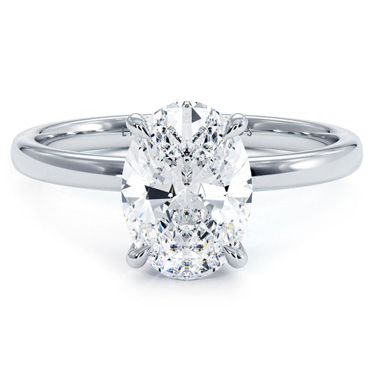 2 Carat Oval Cut Petite Wire Solitaire