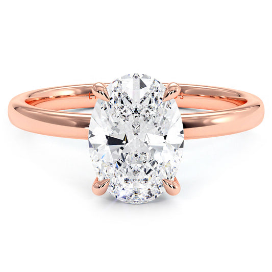 2 Carat Oval Cut Petite Wire Solitaire