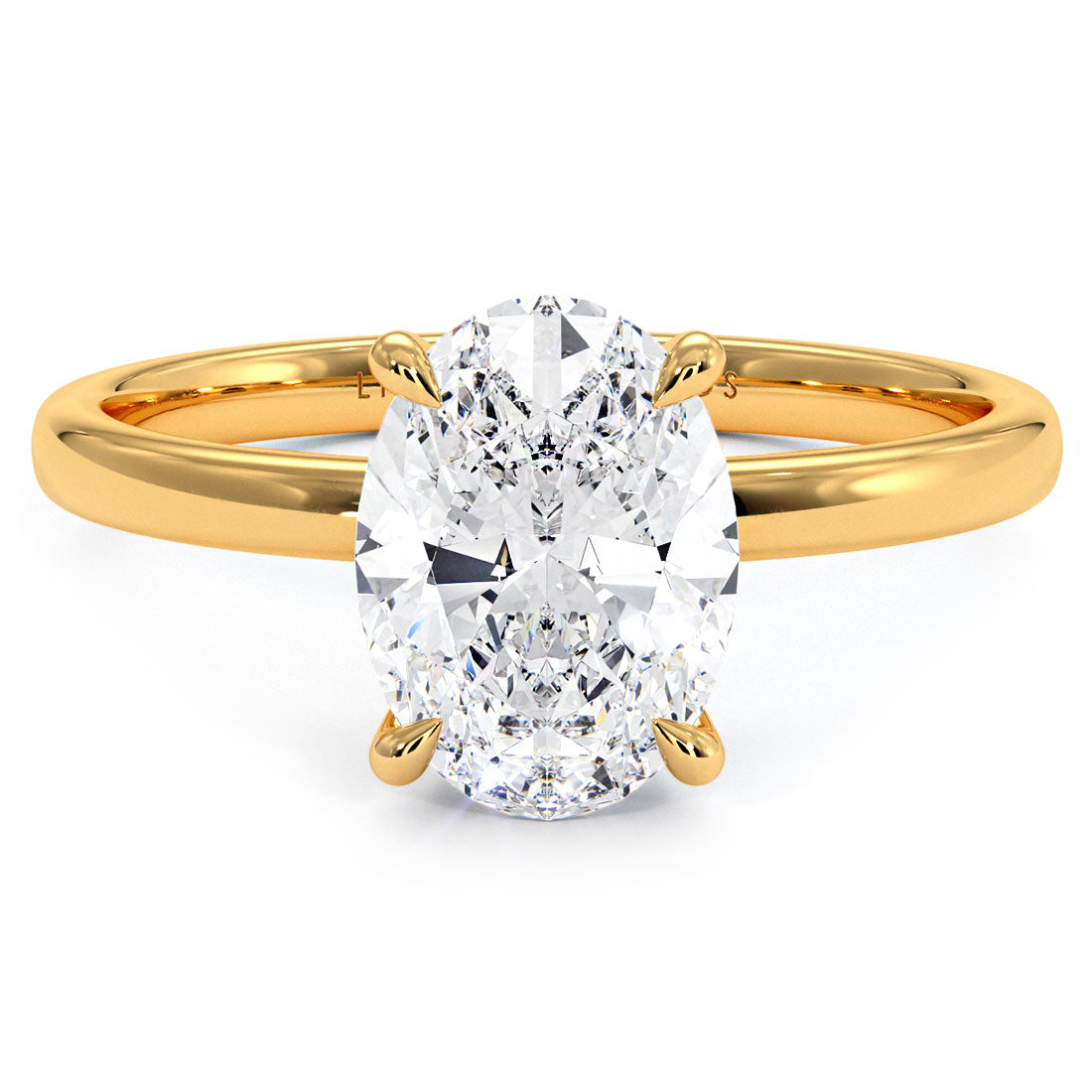 2 Carat Oval Cut Petite Wire Solitaire