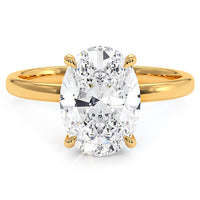 3 Carat Oval Cut Petite Wire Solitaire