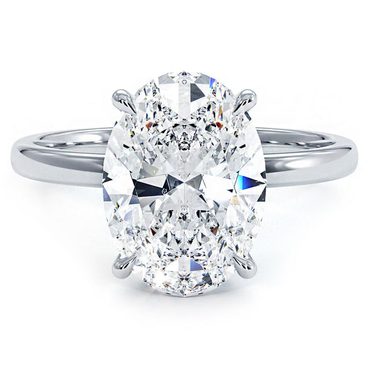 4 Carat Oval Cut Petite Wire Solitaire