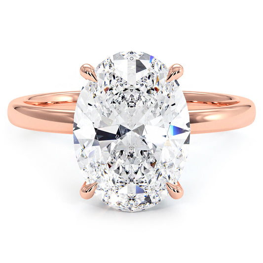 4 Carat Oval Cut Petite Wire Solitaire