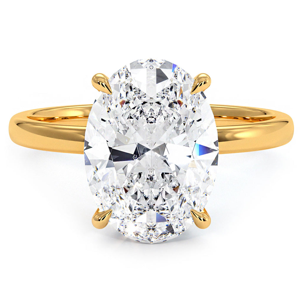 4 Carat Oval Cut Petite Wire Solitaire