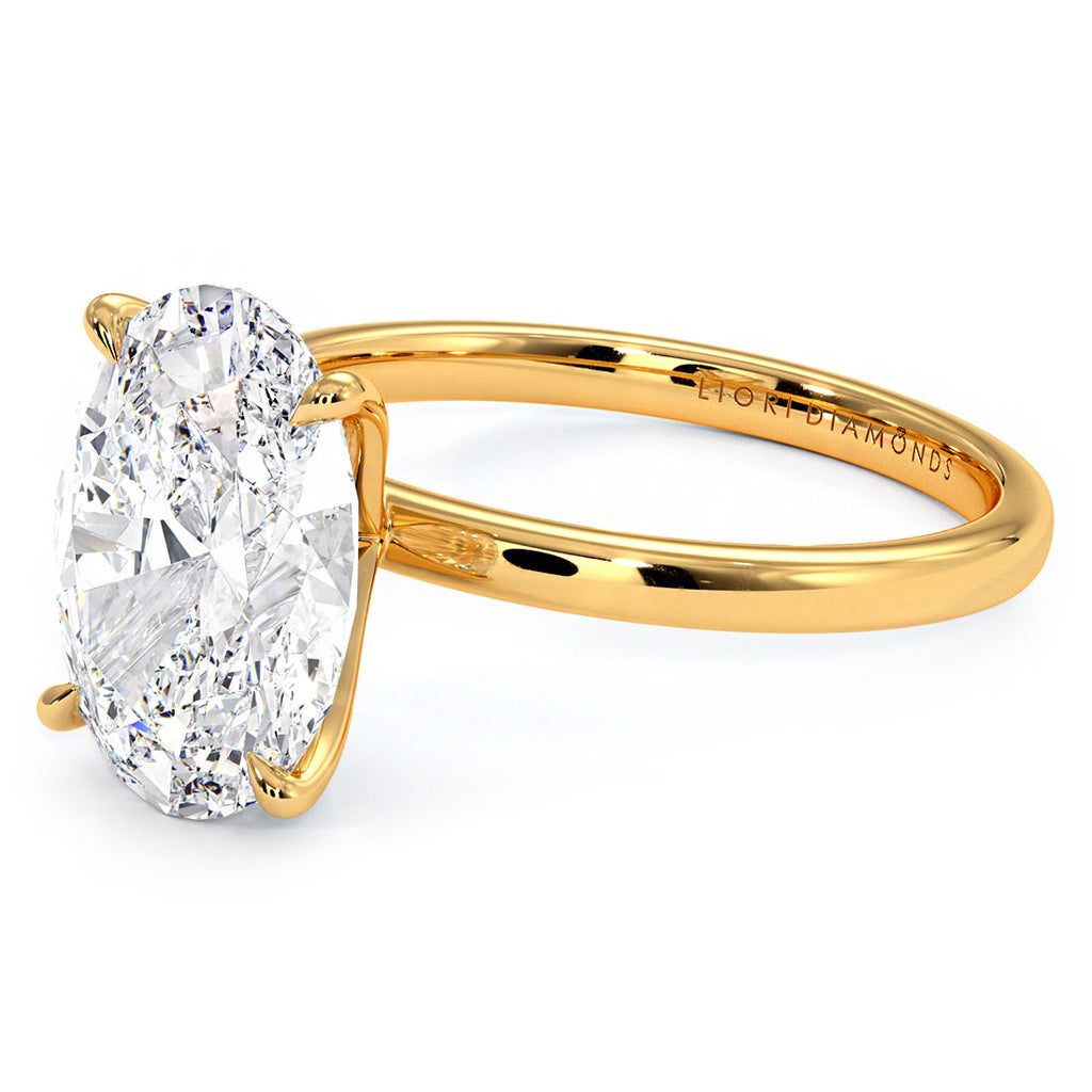 4 Carat Oval Cut Petite Wire Solitaire