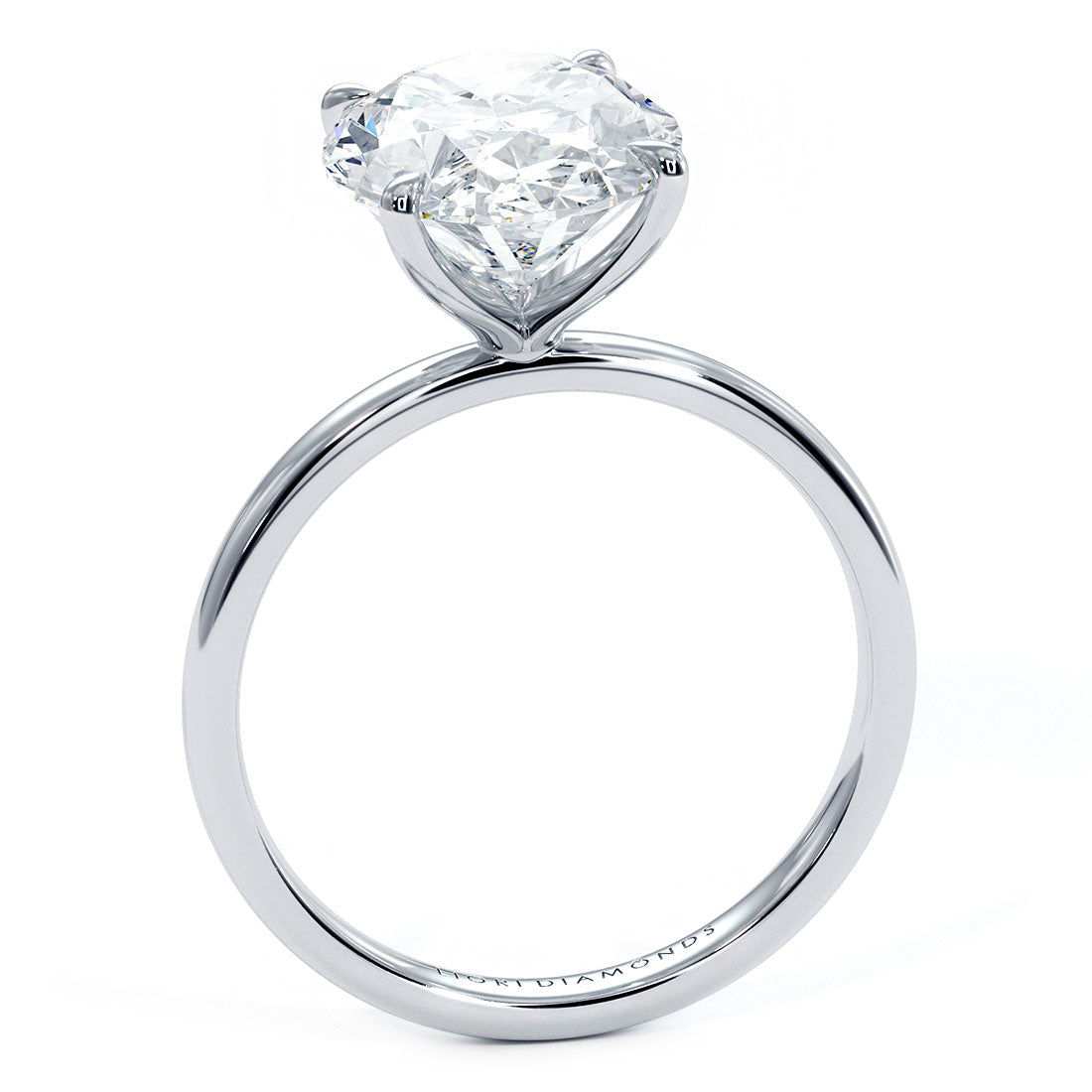 5 Carat Oval Cut Petite Wire Solitaire