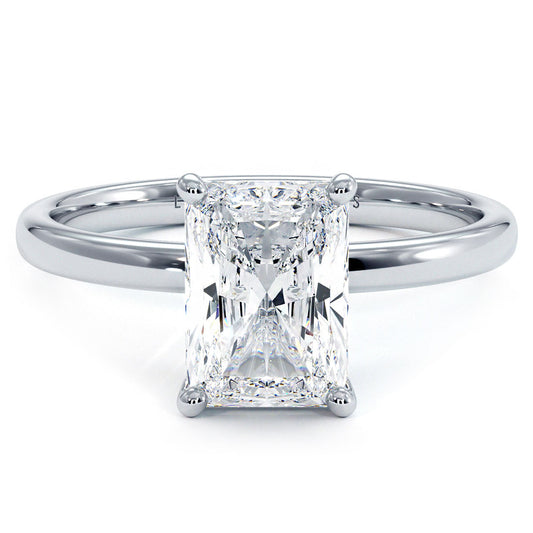 1.5 Carat Radiant Cut Petite Wire Basket Solitaire