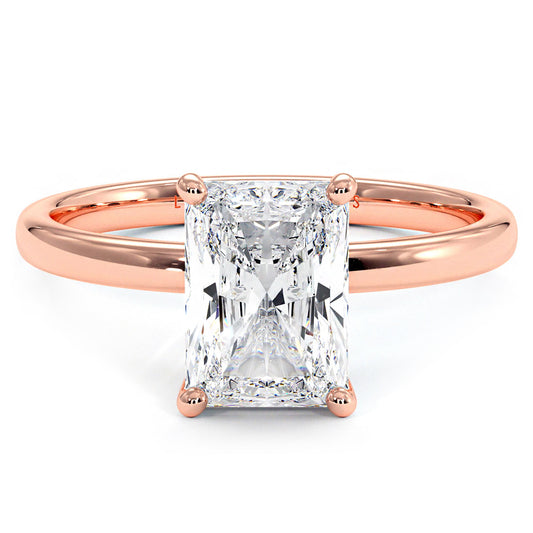 1.5 Carat Radiant Cut Petite Wire Basket Solitaire