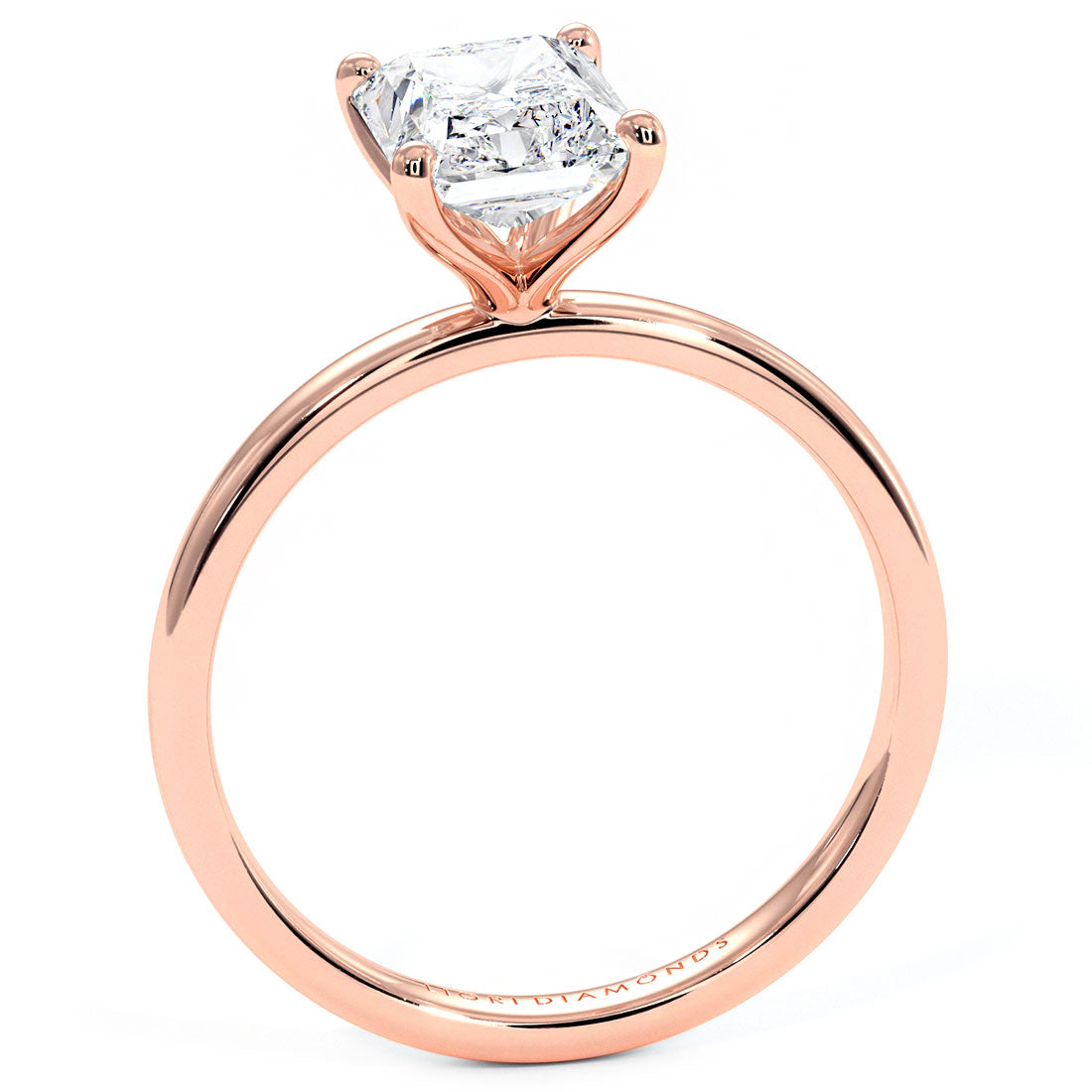 1.5 Carat Radiant Cut Petite Wire Basket Solitaire