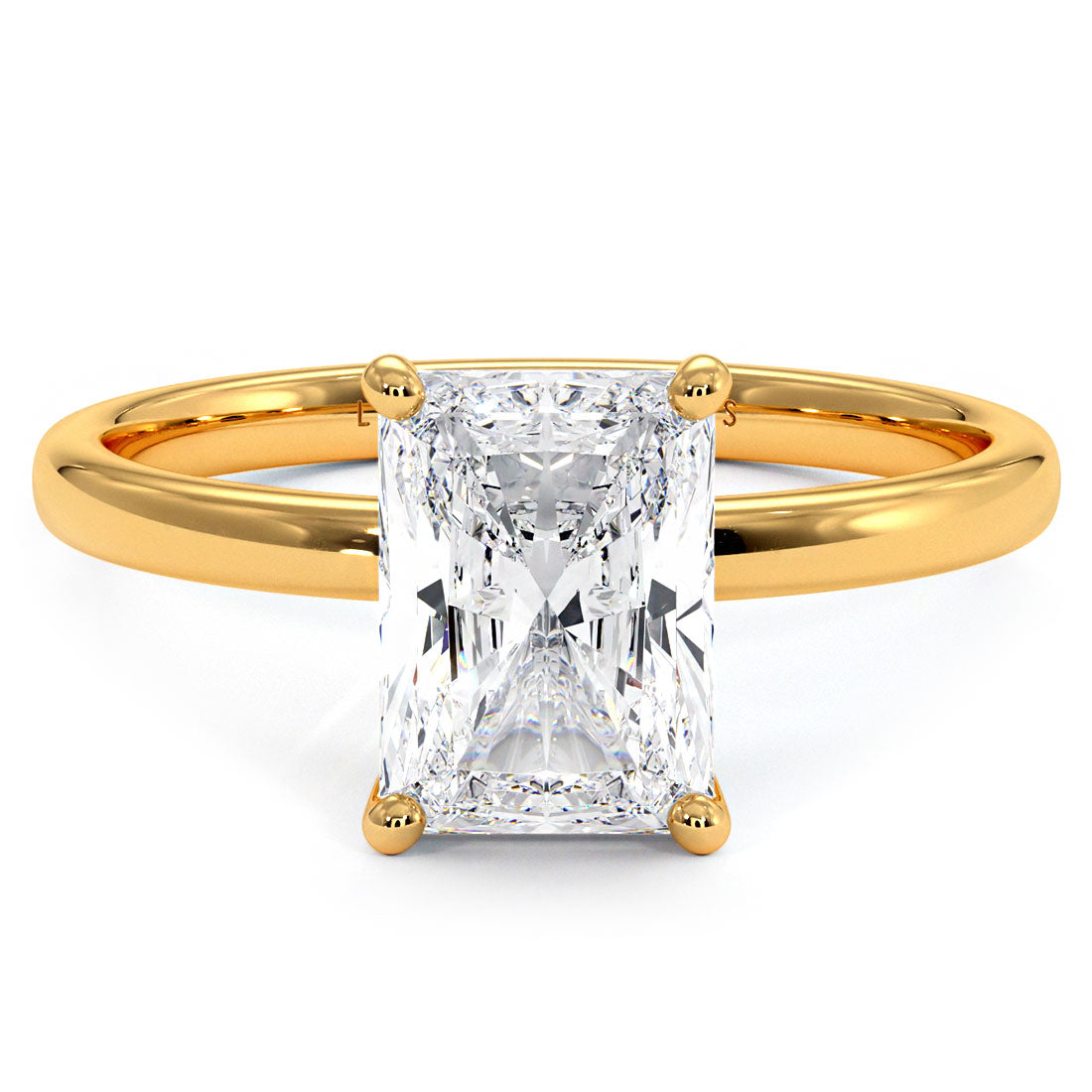 1.5 Carat Radiant Cut Petite Wire Basket Solitaire