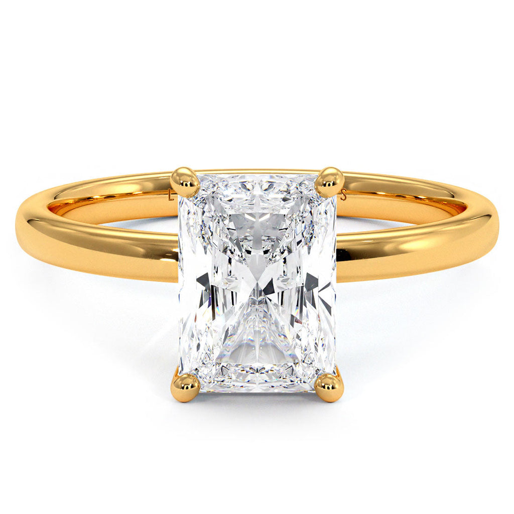 1.5 Carat Radiant Cut Petite Wire Basket Solitaire