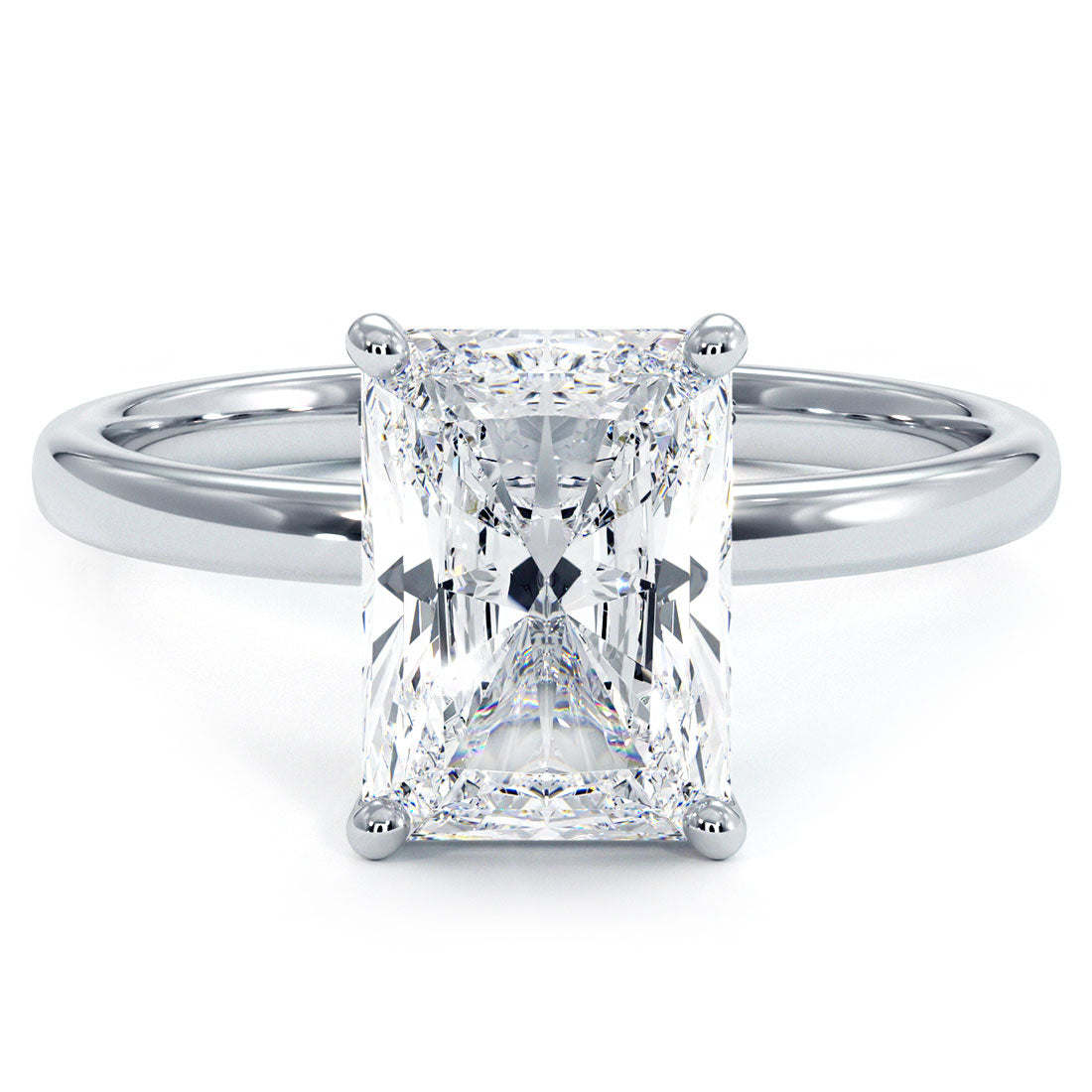 2 Carat Radiant Cut Petite Wire Basket Solitaire