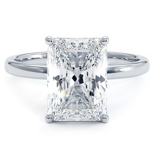 3 Carat Radiant Cut Petite Wire Basket Solitaire