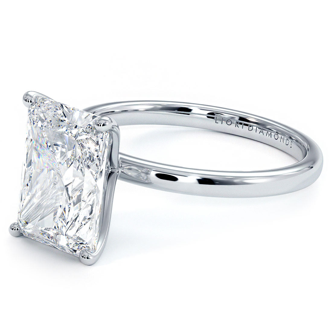 3 Carat Radiant Cut Petite Wire Basket Solitaire