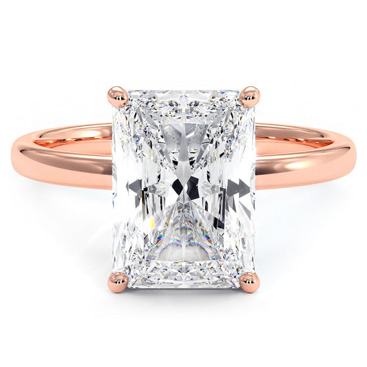 3 Carat Radiant Cut Petite Wire Basket Solitaire