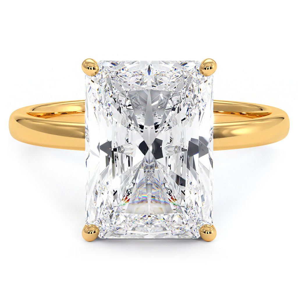 4 Carat Radiant Cut Petite Wire Basket Solitaire