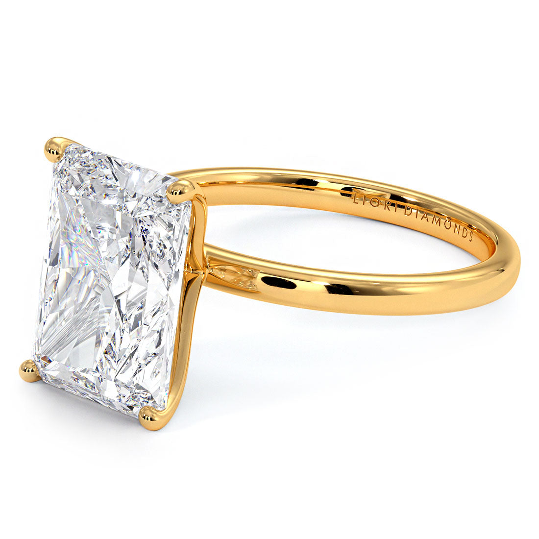 4 Carat Radiant Cut Petite Wire Basket Solitaire