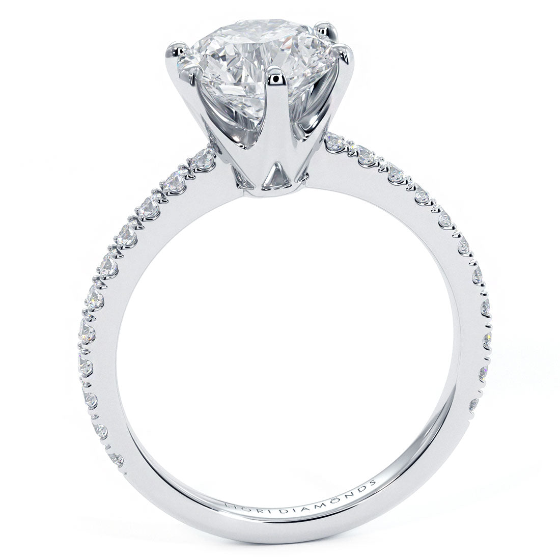 1.5 Carat Round Brilliant 6 Prong Petite Micro Prong Set