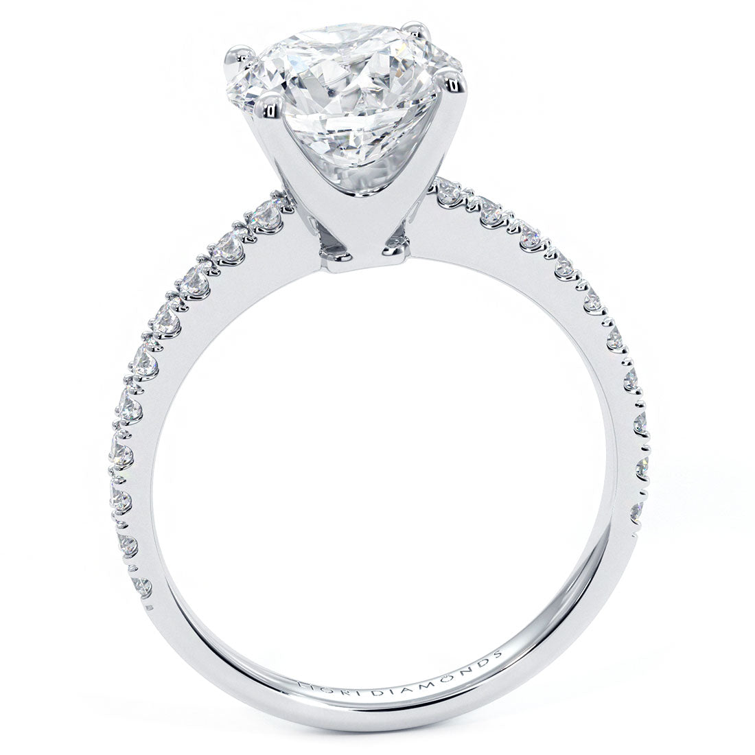 2 Carat Round Brilliant Petite Micro Prong Set