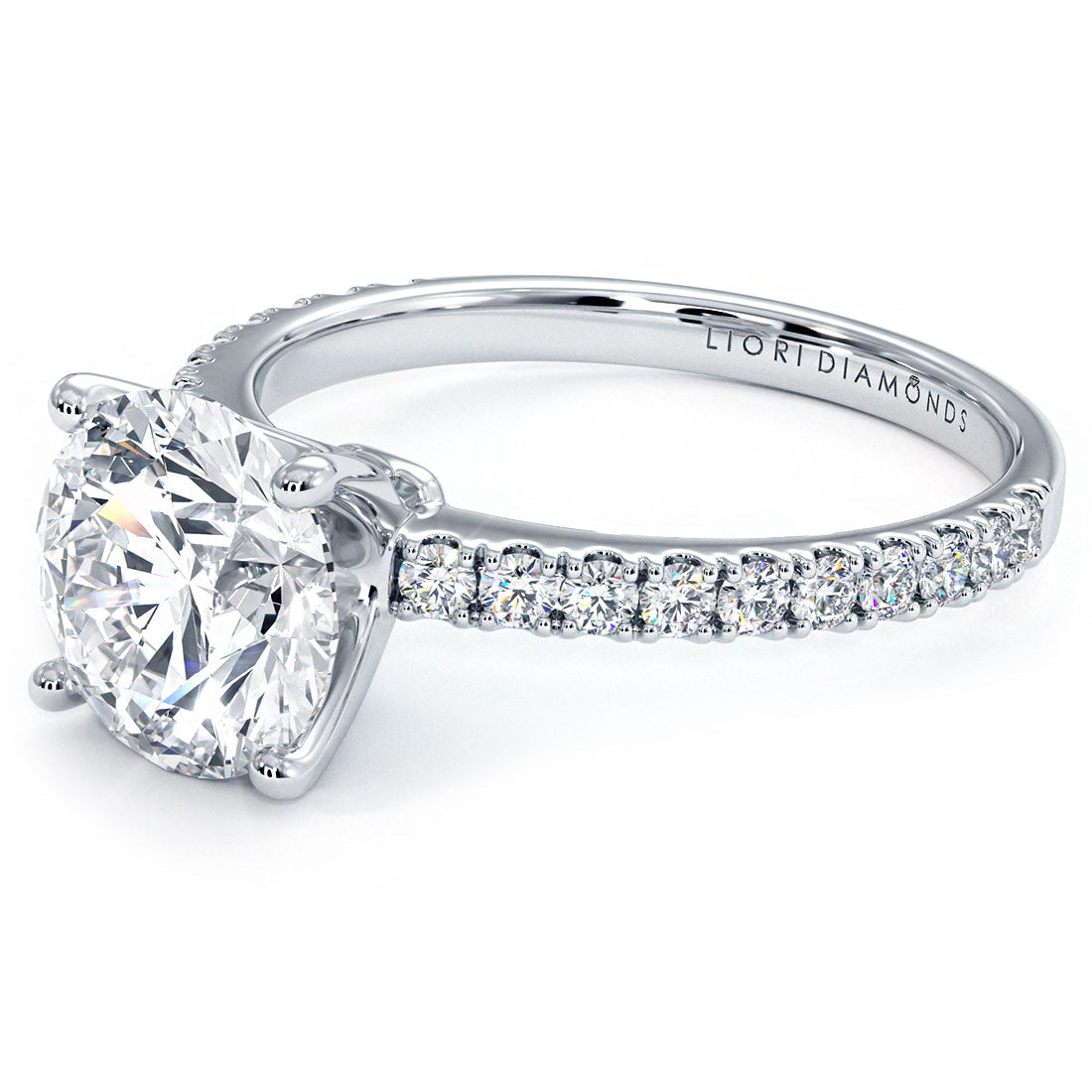 2 Carat Round Brilliant Petite Micro Prong Set