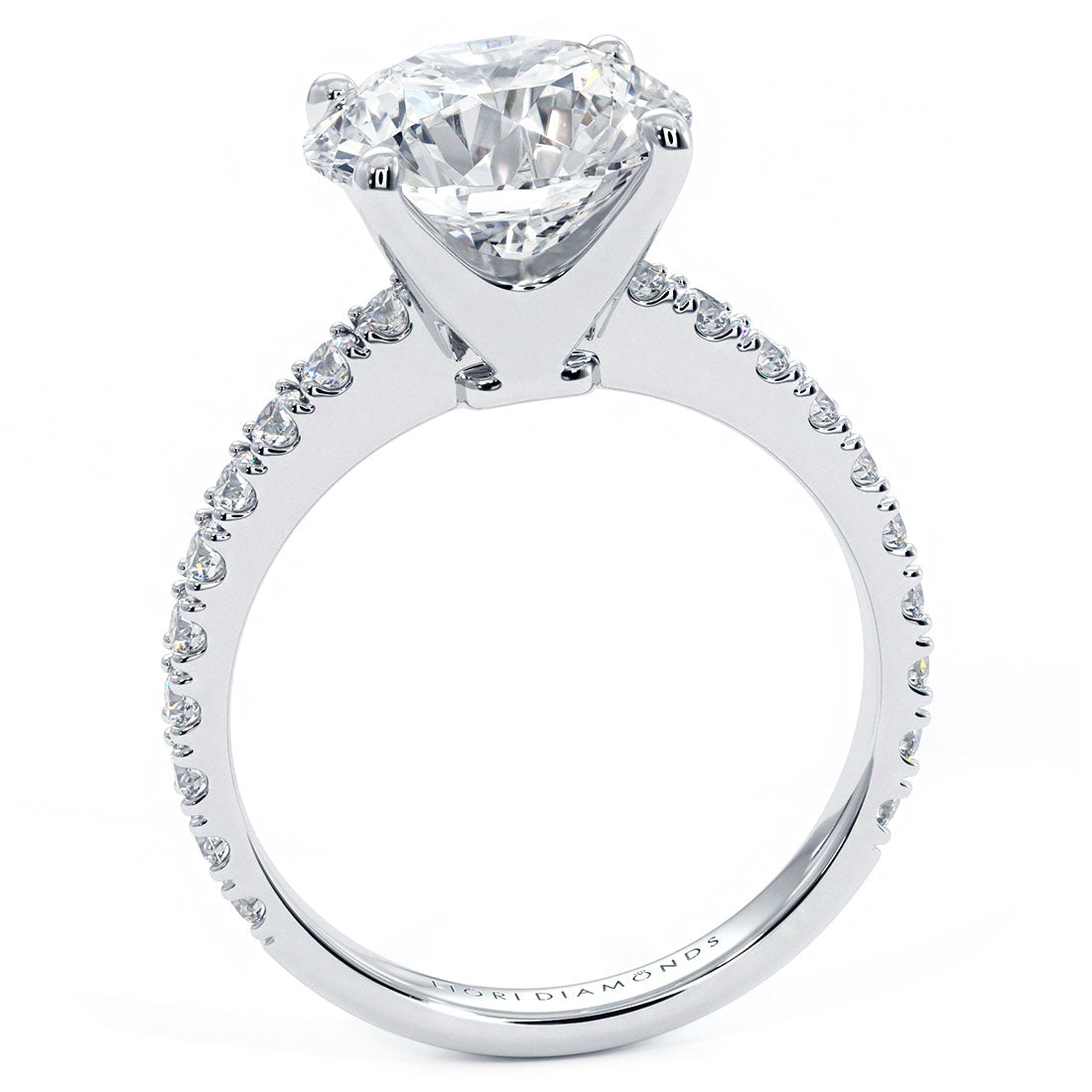 3 Carat Round Brilliant Petite Micro Prong Set