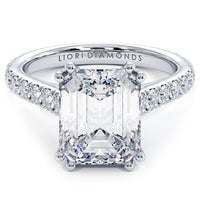 4 Carat Emerald Cut Petite Micro Prong Set