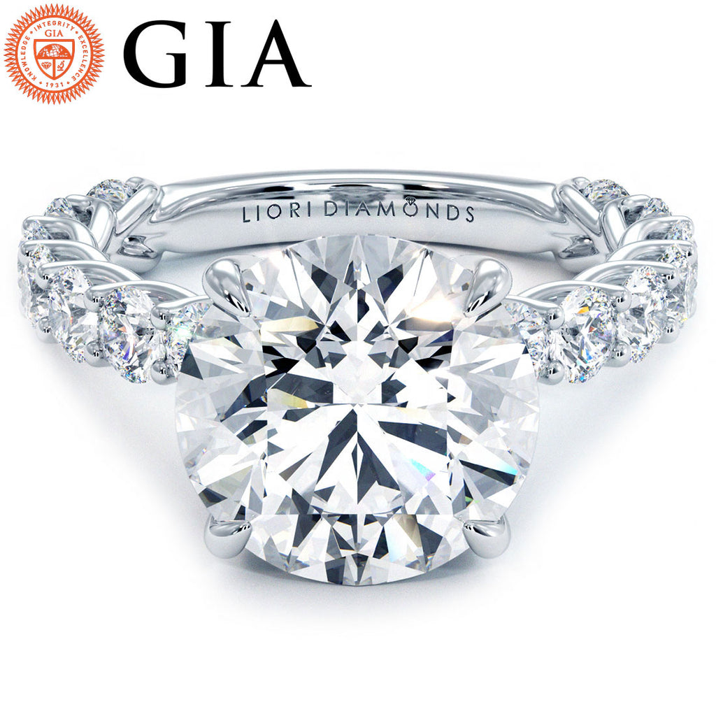 4.52ctw GIA Certified Round Brilliant Lucida set Lab Grown Diamond Engagement Ring set in 14k White Gold