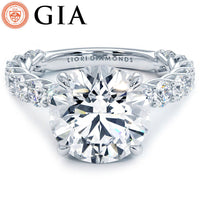 4.80ctw GIA Certified G-VS1 Round Brilliant Lucida set Lab Grown Diamond Engagement Ring set in Platinum